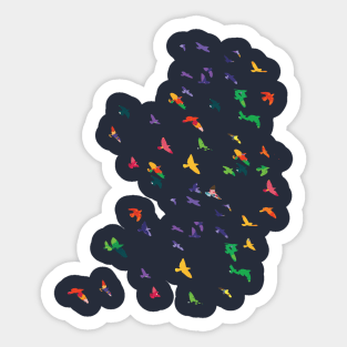 Colorful flying birds 1 Sticker